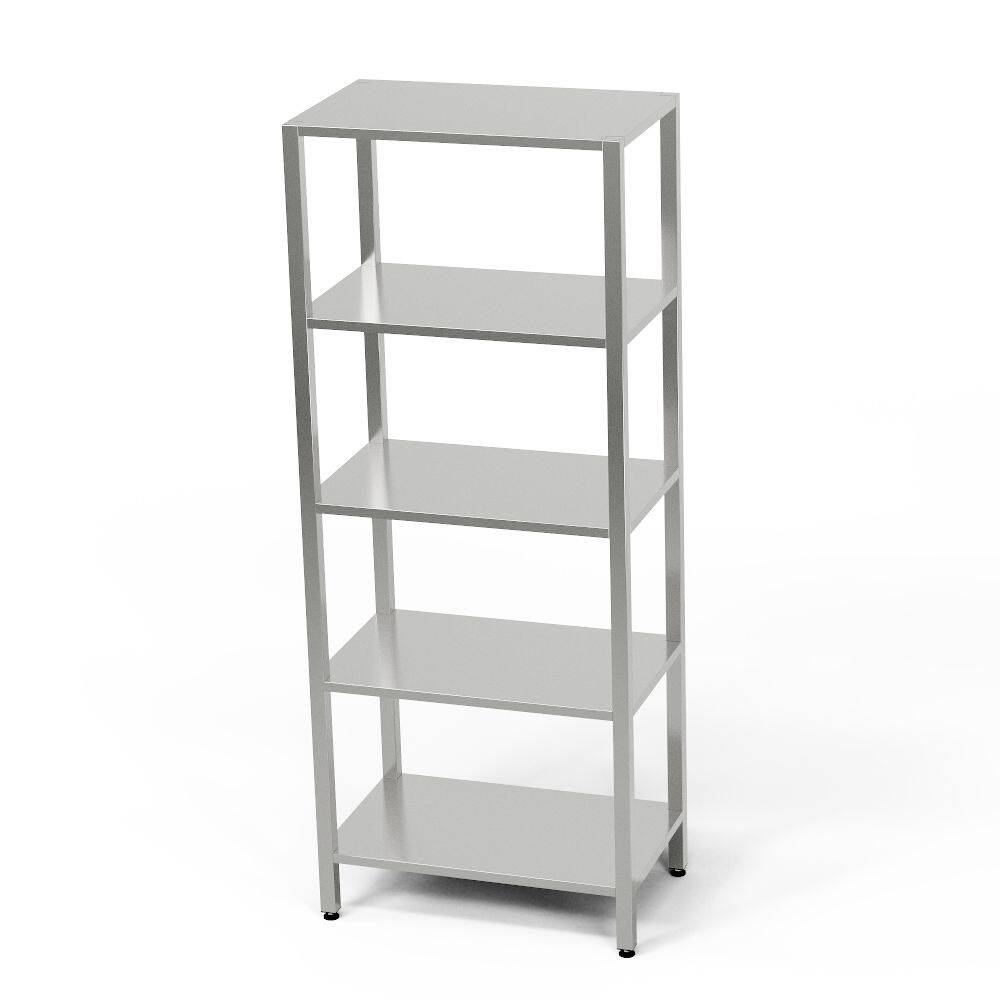 Nerezový regál s 5 policemi 70x70x180 cm | FORGAST Nerezový regál s 5 policemi 70x70x180 cm | FORGAST