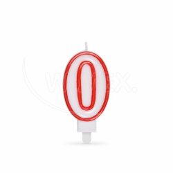 Číslová svíčka se stojánkem "0" 75mm [1 ks]