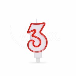 Číslová svíčka se stojánkem "3" 75mm [1 ks]