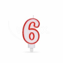Číslová svíčka se stojánkem "6" 75mm [1 ks]