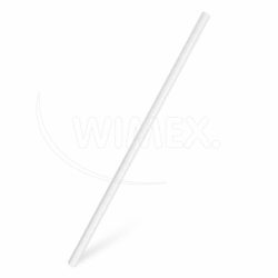 Slámka papírová bílá `JUMBO` Ø8mm x 25cm [100 ks]