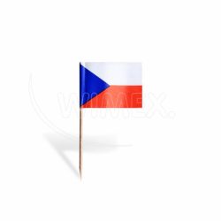 Bodec (dřevo FSC 100%/PAP) Vlaječka CZ 7cm [50 ks]