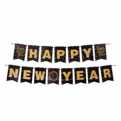 Papírová girlanda sada "HAPPY NEW YEAR" 16 x 20 cm písmena + 5m provázek [1 sada]