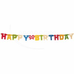 Girlanda (PAP/ALU) "HAPPY BIRTHDAY" 11cm x 1