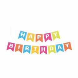 Papírová girlanda sada "HAPPY BIRTHDAY" 16 x 20 cm písmena + 5m provázek [1 sada]