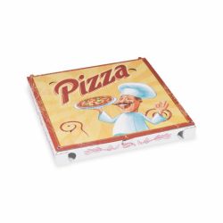 Krabice na pizzu (mikrovlnitá lepenka) C4 bílá s potiskem 29