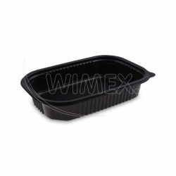 Menu mísa do mikrovlnky (PP) nedělená černá 221 x 151 mm 850ml [50 ks]