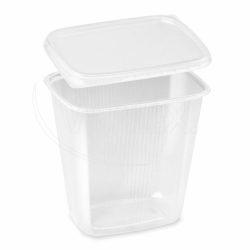 Miska (PP) hranatá průhledná 500ml + víčko [5 x 50 sad]