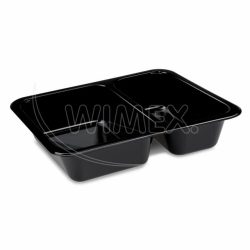 Menu mísa (PP) Foodyboxx extra-pevná 2dílná černá 227 x 178 x 49 mm [50 ks]