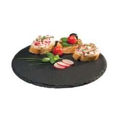 Deska na prezentaci pokrmů z břidlice kulatá SLATE prům. 33 cm | APS 998