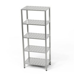 Nerezový 5polohový perforovaný regál 120x60x180 cm | FORGAST