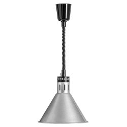 Stříbrná tepelná lampa na pokrmy