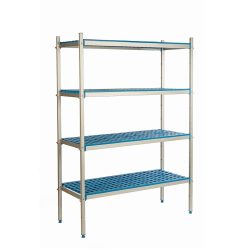 Volně stojící 4policová skříňka s hloubkou 60 cm 3PD-64+8P-126 | ALUSHELF 60173
